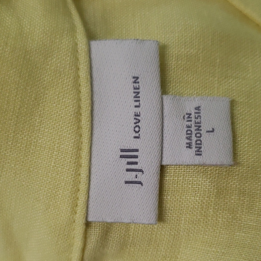 J Jill Love Linen butter-yellow linen midi dress with‎ pockets size large - Picture 11 of 14